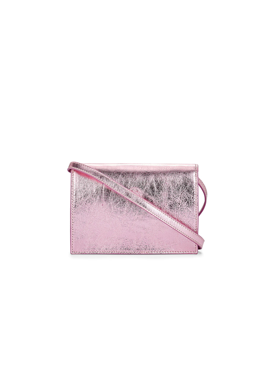 Convertible Belt Bag in Metallic Pink