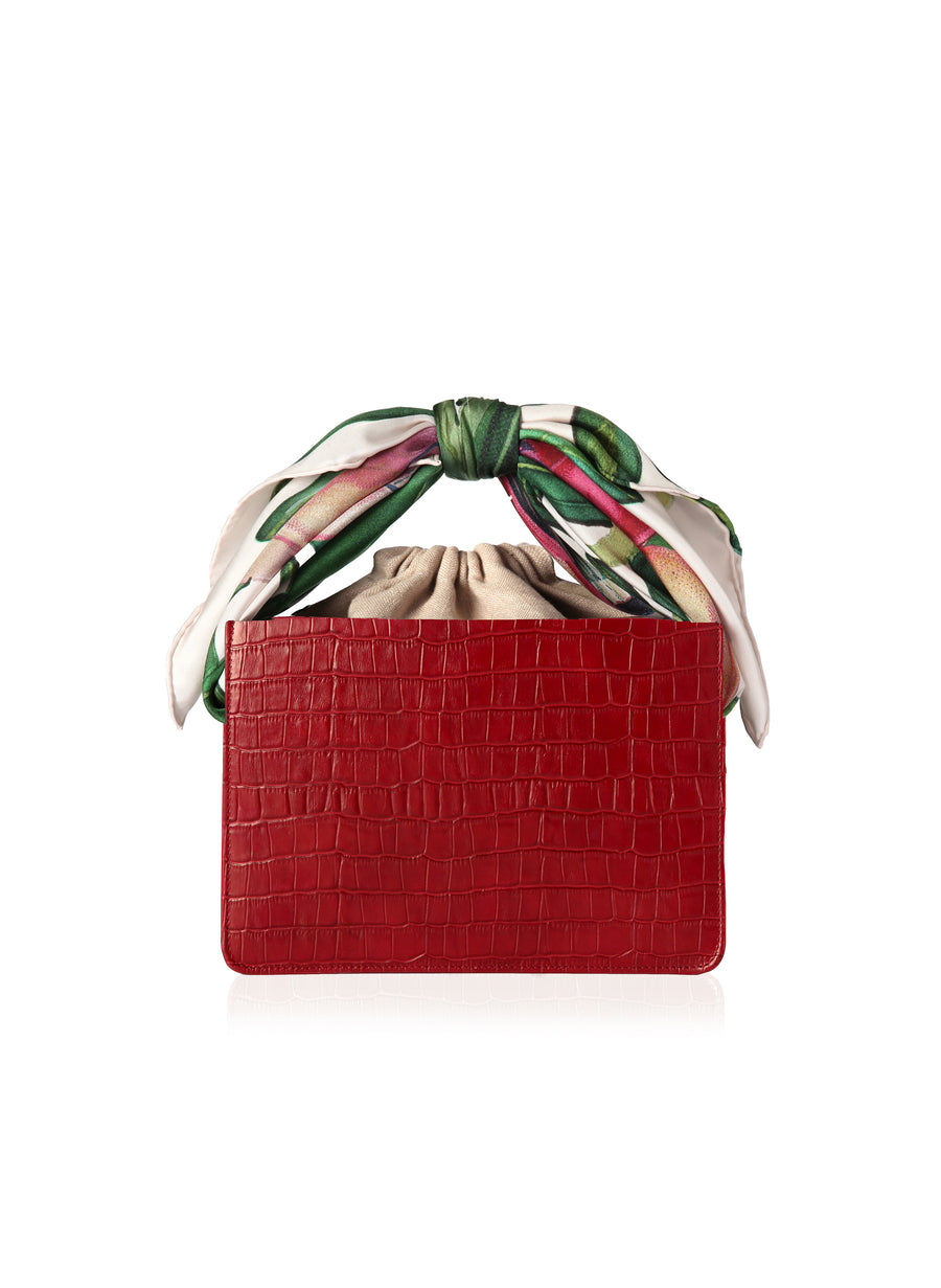 Berry Croc Guaria with Scarf Handle
